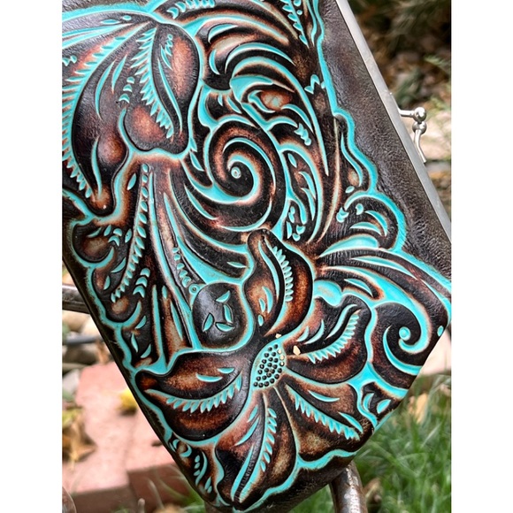 Patricia Nash Bags Patricia Nash Tooled Turquoise Savena Leather